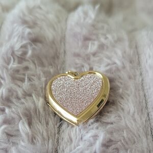 Heart Locket with Gold and Pink Glitter